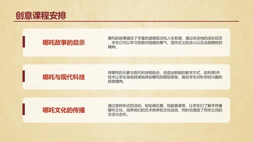 红色插画风哪吒精神开学第一课PPT模板