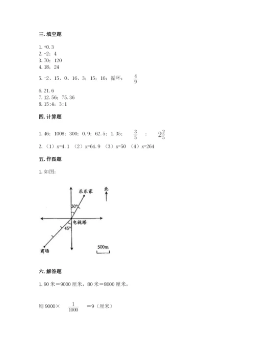 北师大版六年级下册数学 期末检测卷附参考答案（典型题）.docx