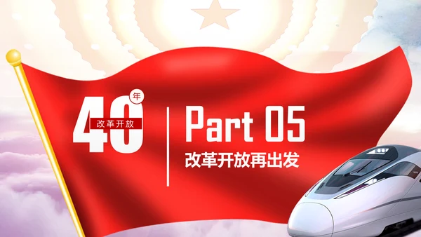 学习2019改革开放40周年大会党政党建PPT