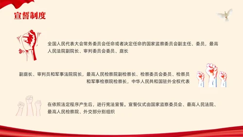 红色简约宪法宣誓誓词PPT模板宣传PPT动态PPT