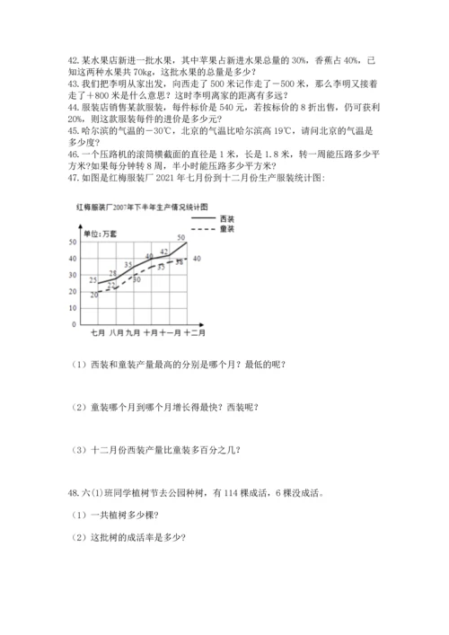 六年级小升初数学应用题50道带答案（轻巧夺冠）.docx