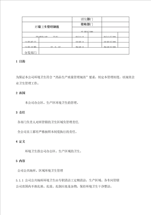 环境卫生管理规定