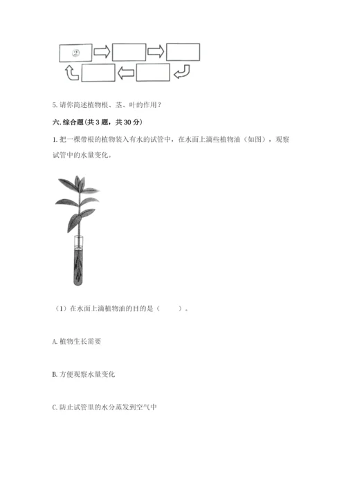 教科版四年级下册科学第一单元《植物的生长变化》测试卷（研优卷）.docx