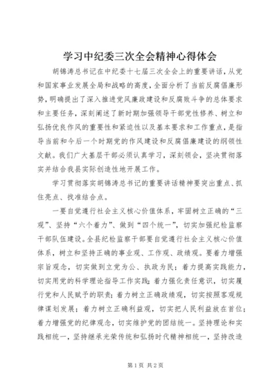 学习中纪委三次全会精神心得体会 (2).docx