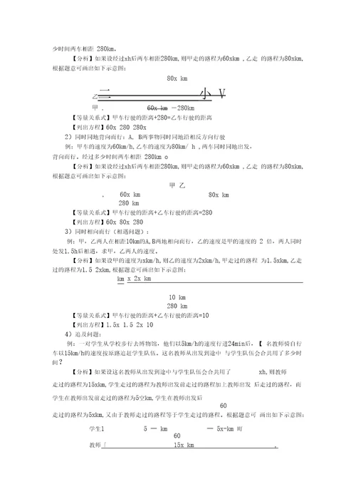 关于高级初中中学数学专题行程问题