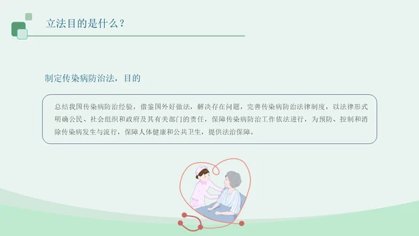 蓝绿色医疗插画风传染病防法法PPT模板法律