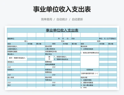 事业单位收入支出表