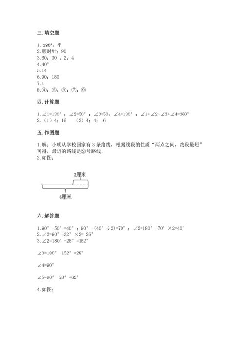 北京版四年级上册数学第四单元 线与角 测试卷精品（夺冠系列）.docx