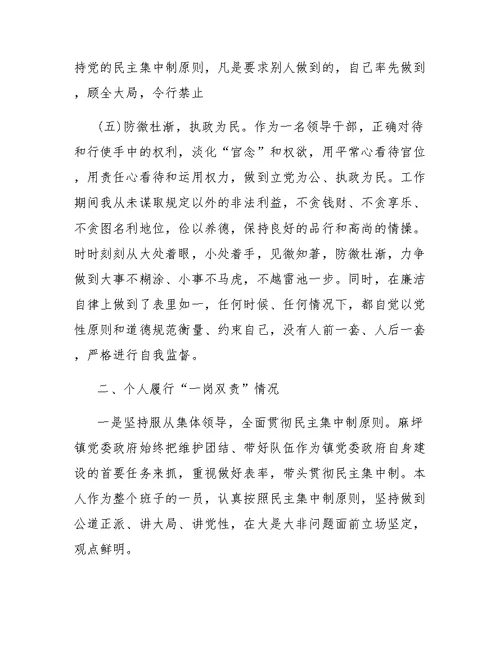 一岗双责述职报告精选2篇