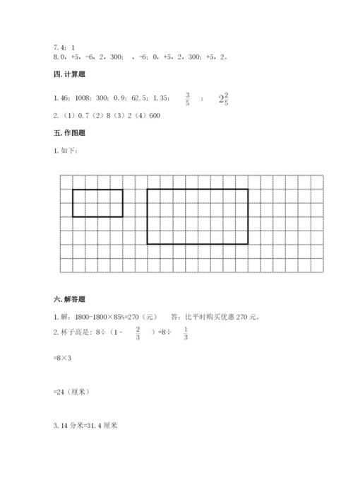 冀教版六年级下册数学 期末检测卷含完整答案（名师系列）.docx
