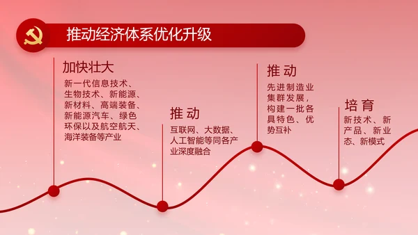 红色大气政府党支部年终工作总结PPT