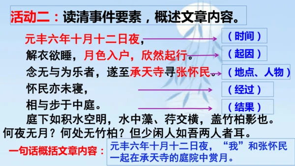 11 短文二篇《记承天寺夜游》课件