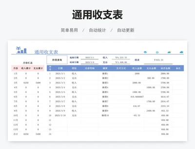 通用收支表