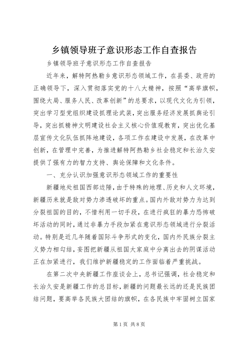 乡镇领导班子意识形态工作自查报告.docx