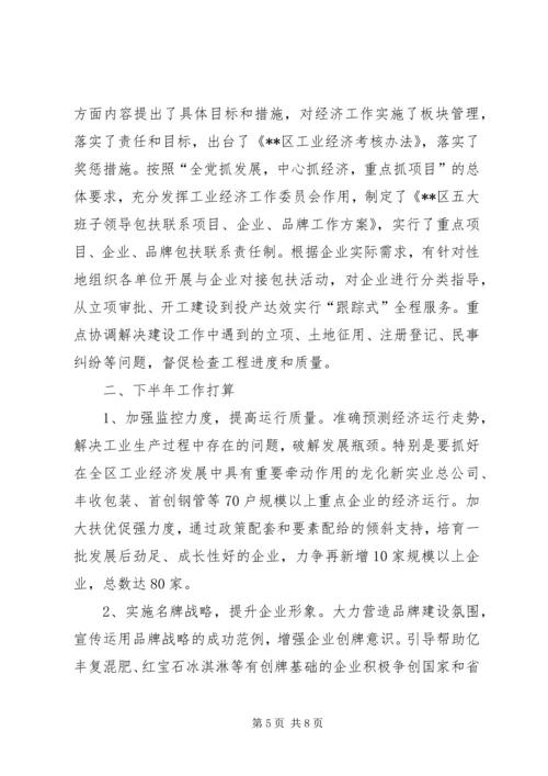 经济计划局上半年工作总结和下半年工作计划精编.docx