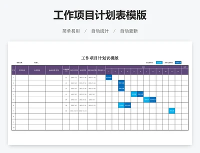 工作项目计划表模版