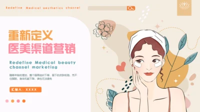 医美渠道营销，护肤美容培训通用PPT模板