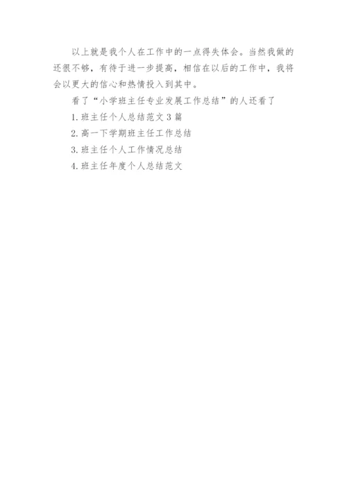 小学班主任专业发展工作总结.docx