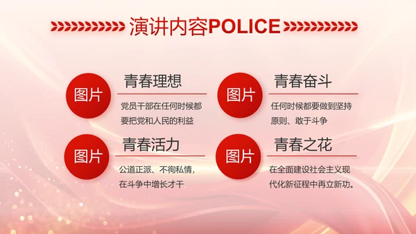 红色大气公安警察风采展示动态PPT封含P