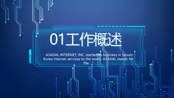 蓝色AI电子科技工作总结商务PPT