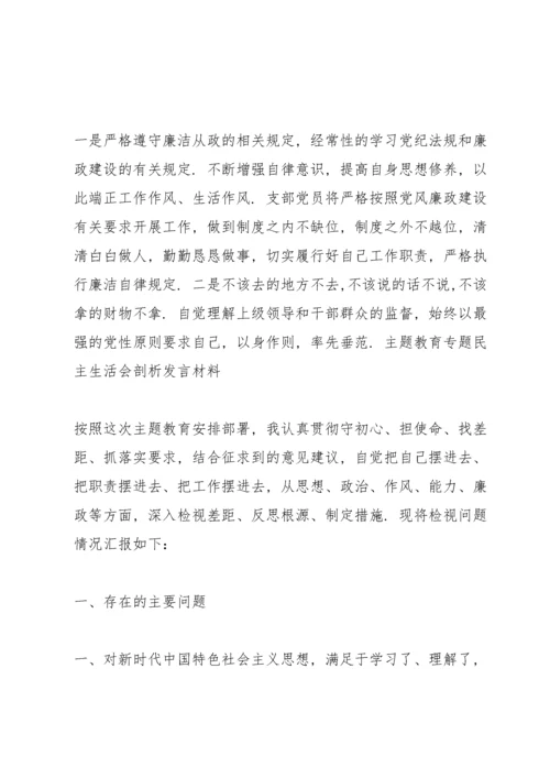 主题教育专题民主生活会剖析发言材料3篇.docx