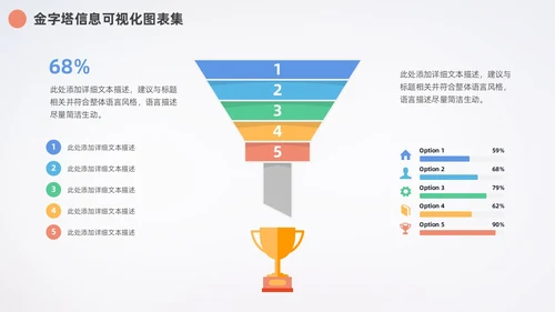 多彩金字塔信息可视化数据分析PPT图表集