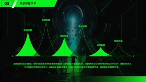 勇往直前，黑绿科技风工作总结报告通用PPT模板