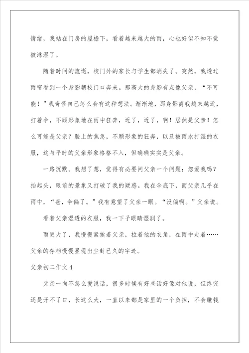 2023父亲初二作文15篇