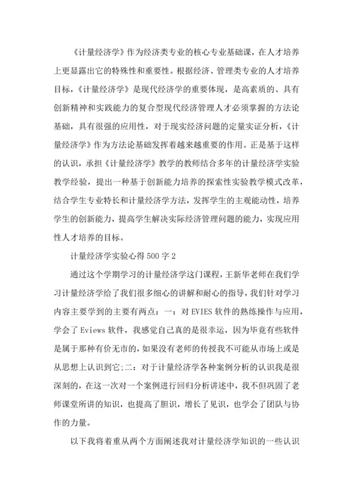 计量经济学实验心得500字5篇.docx