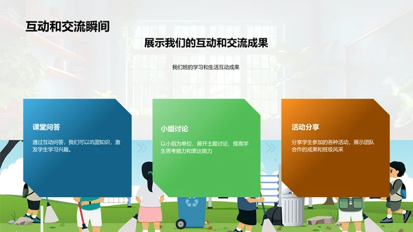 班会学习生活总结报告PPT模板