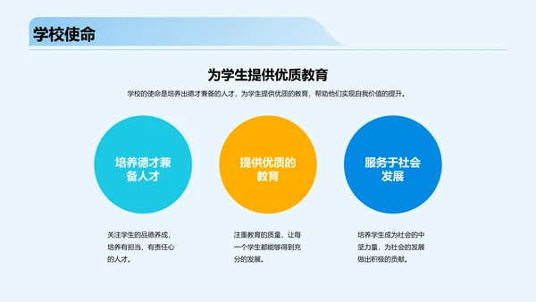蓝色插画卡通开学典礼PPT模板