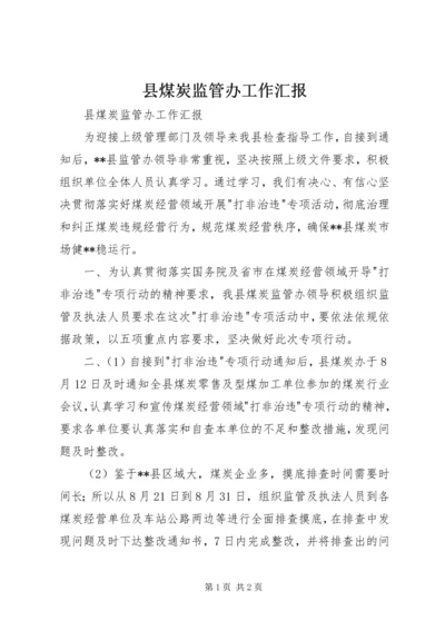 县煤炭监管办工作汇报 (2).docx