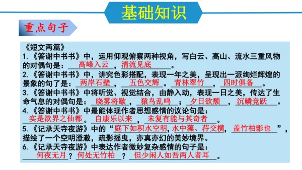 八年级语文上册第三单元（单元复习课件）(共48张PPT)