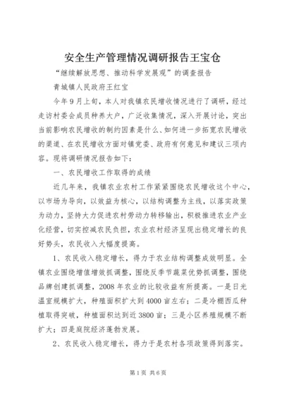 安全生产管理情况调研报告王宝仓 (3).docx