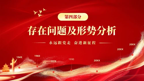 红色大气党建年终总结工作汇报工作计划PPT工作总结年终总结