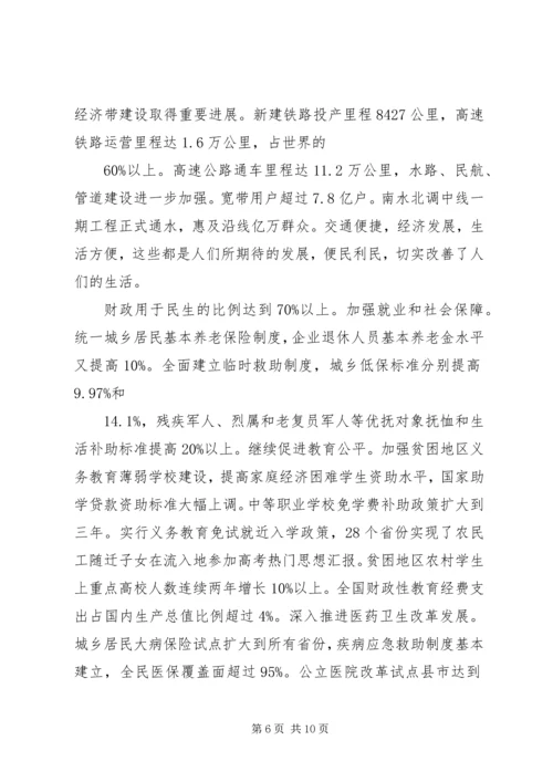 学习XX年两会精神思想汇报范文精选.docx