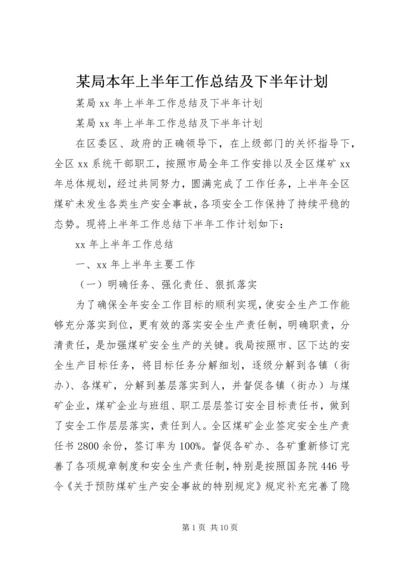 某局本年上半年工作总结及下半年计划.docx