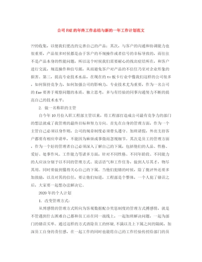 精编之公司FAE的年终工作总结与新的一年工作计划范文.docx