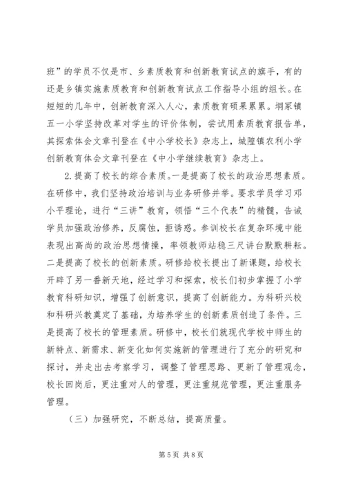 学校长培训工作自查报告.docx