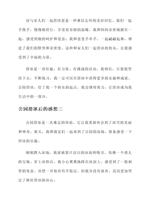 公园滑冰后的感想