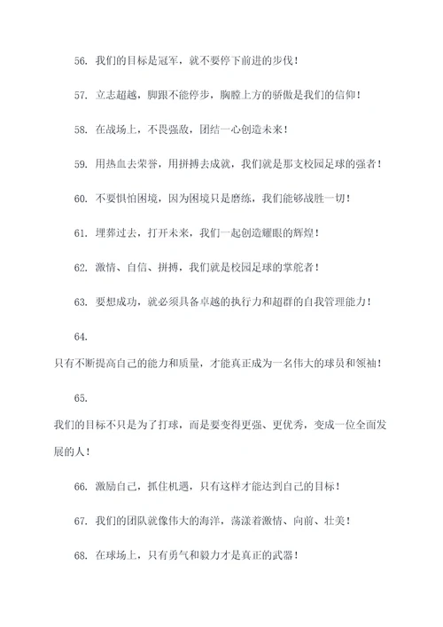 校园足球队口号推荐语霸气
