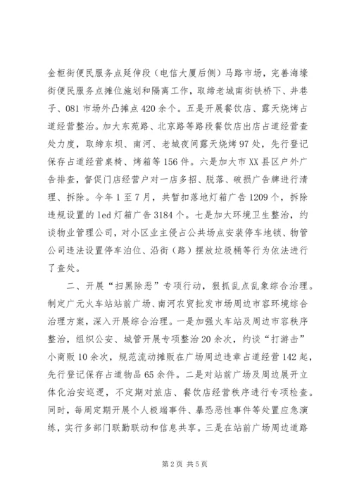 城市管理领域“大排查、大清理、大提升”专项行动开展情况的报告.docx