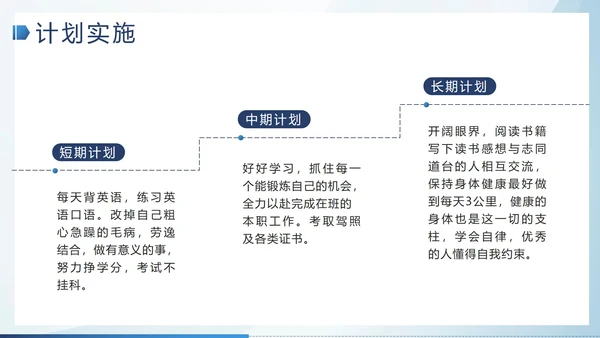 蓝色简约微立体大学生职业生涯规划带内容PPT模板