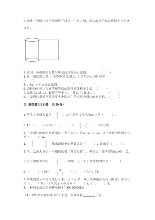 六年级下册数学期末测试卷含完整答案（名校卷）.docx