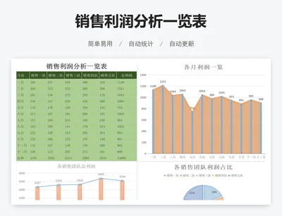 销售利润分析一览表