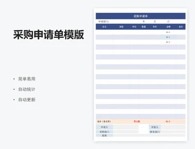 采购申请单模版