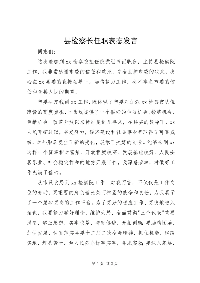 县检察长任职表态发言.docx