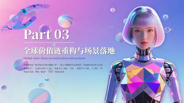 蓝紫色创意风AI人工智能PPT模板