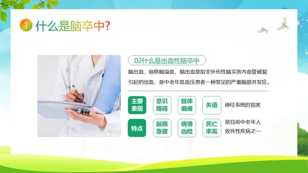 2023年脑卒中健康宣教脑中风预防急救知识PPT课件