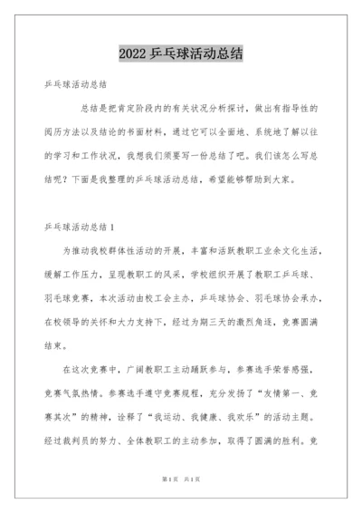 2022乒乓球活动总结.docx